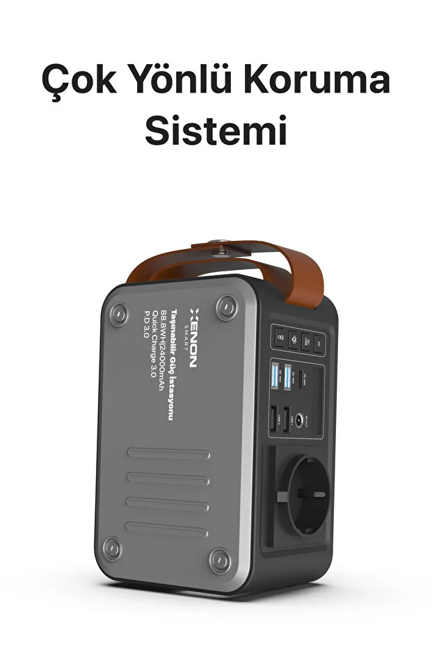 Taşınabilir Güç Kaynağı | 88W, 24000 mAh, Güneş Paneli Uyumlu, Akım Korumalı, Güç İstasyonu